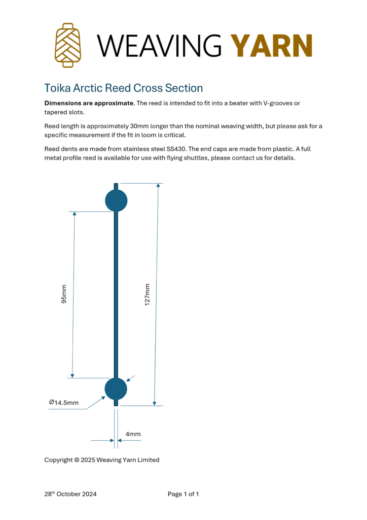 Toika Arctic Stainless Steel Reeds - Imperial Sizes