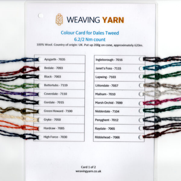 Dales Tweed Wool 6.2/2 Nm - Colour Card
