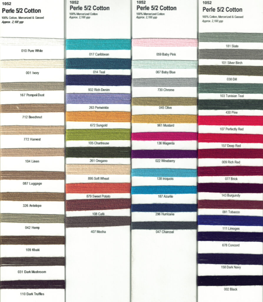Digital Colour Cards for Perle Mercerised Cotton 5/2 NeC